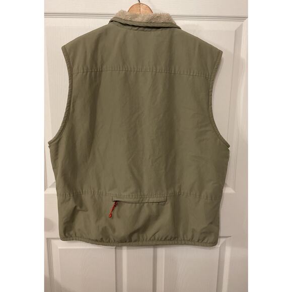 Vintage Y2K American Eagle Men's Sherpa Lined Utility Cargo Army Green Vest, XL - Picture 6 of 6